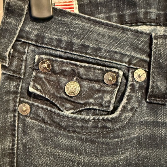 True Religion Dark Blue Flare Jeans Size 27 Y2K Retro Vintage Classic Pockets - Picture 9 of 16